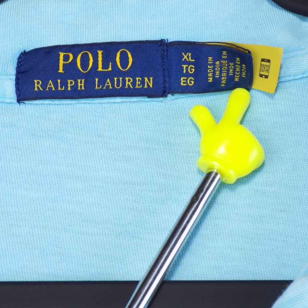 Polo Ralph Lauren Mens XL Light Blue Cotton Linen Short Sleeve Pocket Polo Shirt - Picture 2 of 7